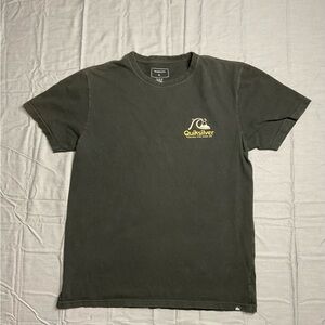 Quiksilver Black Tee with Yellow Logo
